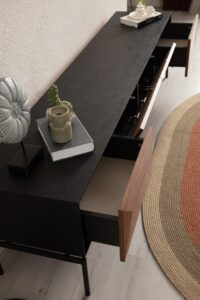 מזנון מעוצב דגם מונקו דמוי אגוז אמריקאי+שחור